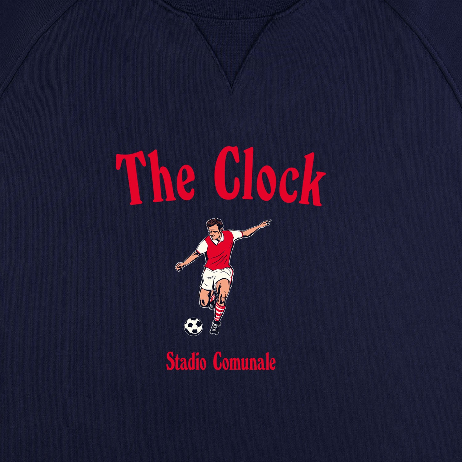 Classic Football Sweatshirt Arsenal, The Clock in navy blue for Gunners.