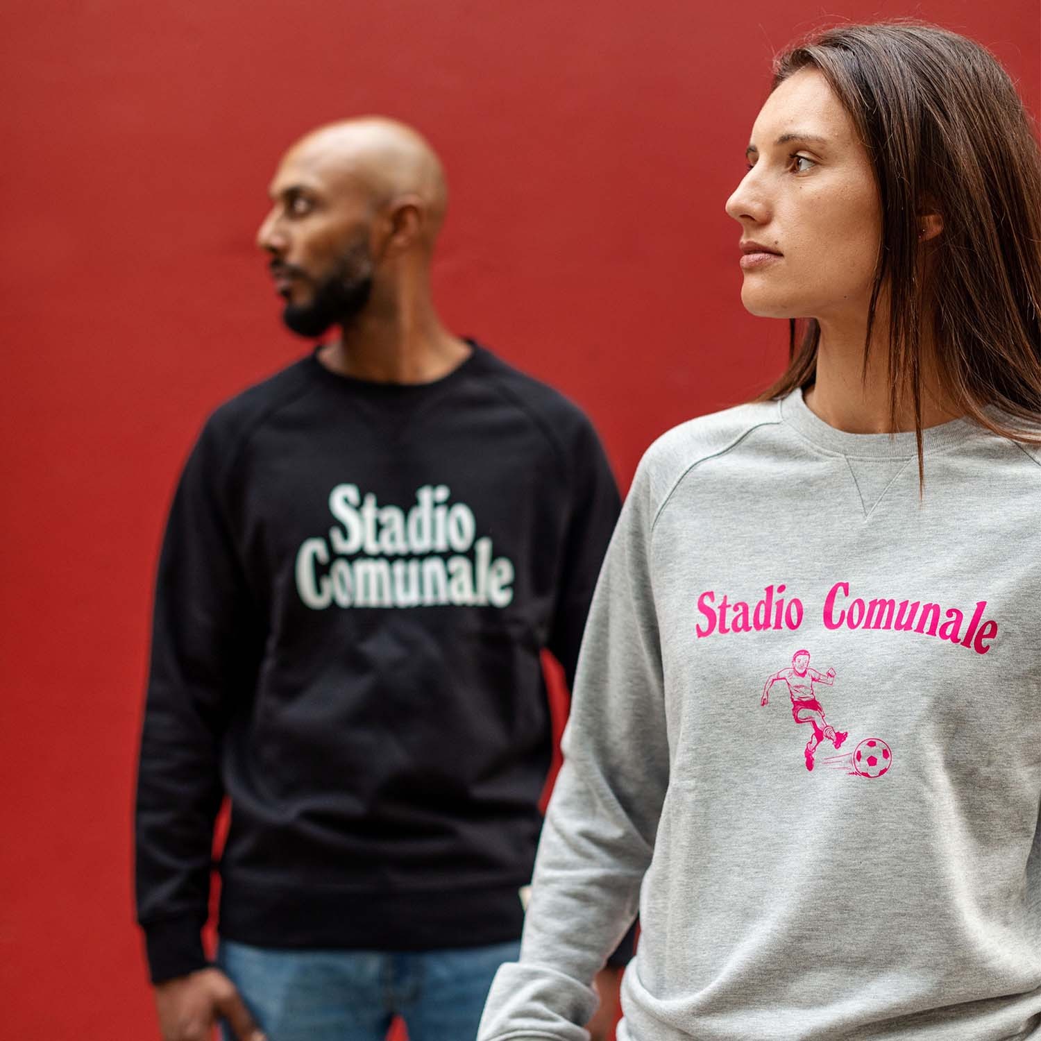 Stadio Comunale on black sweatshirt.